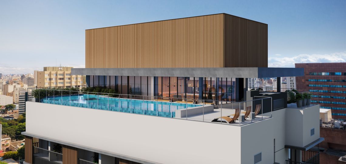 Perspectiva artística do Rooftop