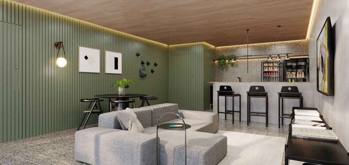 Perspectiva artística do Snack bar & jogos